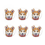 Hipster Pembroke Welsh Corgi Print Coaster Set