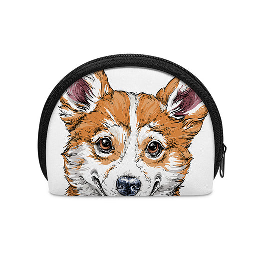 Hipster Pembroke Welsh Corgi Print Coin Purse
