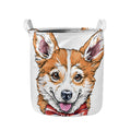 Hipster Pembroke Welsh Corgi Print Collapsible Laundry Basket