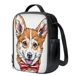 Hipster Pembroke Welsh Corgi Print Crossbody Lunch Bag