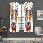Hipster Pembroke Welsh Corgi Print Curtain