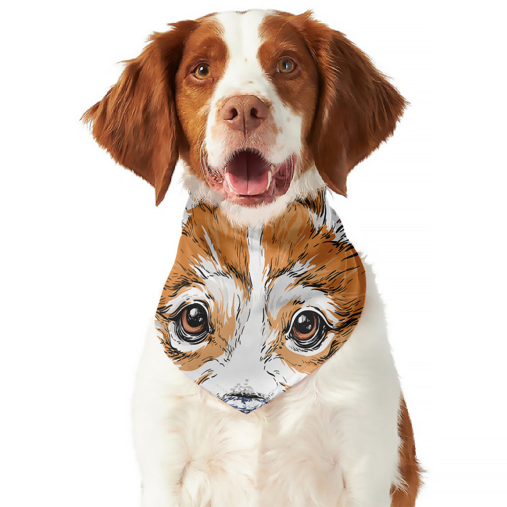 Hipster Pembroke Welsh Corgi Print Dog Bandana