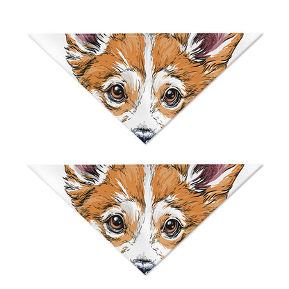 Hipster Pembroke Welsh Corgi Print Dog Bandana