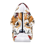 Hipster Pembroke Welsh Corgi Print Dog Zip Up Hoodie