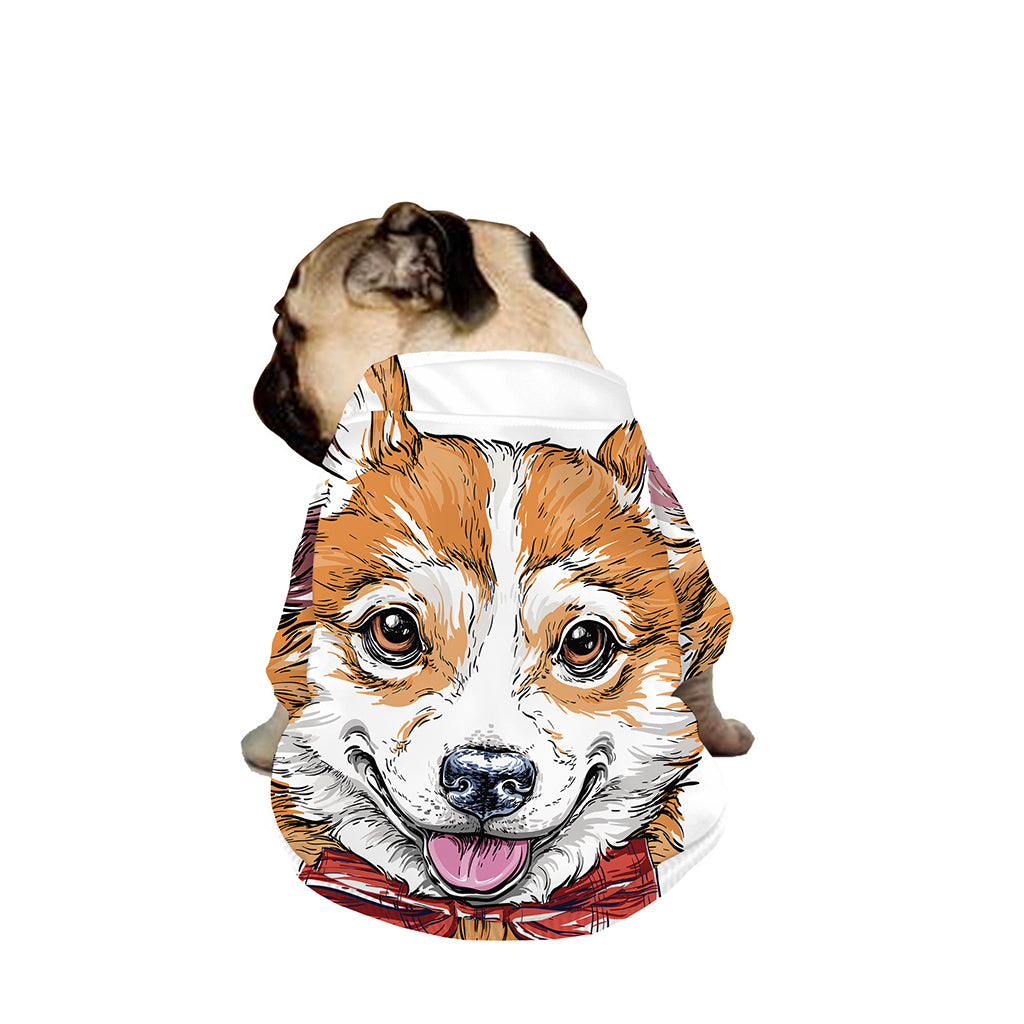 Hipster Pembroke Welsh Corgi Print Dog Zip Up Jacket
