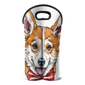 Hipster Pembroke Welsh Corgi Print Double Neoprene Wine Tote