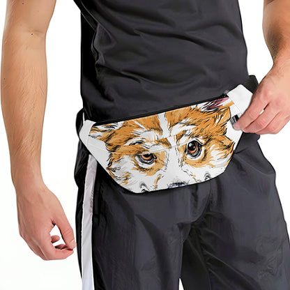 Hipster Pembroke Welsh Corgi Print Fanny Pack