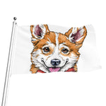 Hipster Pembroke Welsh Corgi Print Flag