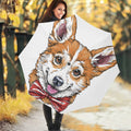 Hipster Pembroke Welsh Corgi Print Foldable Umbrella