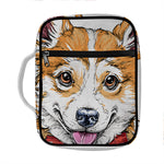 Hipster Pembroke Welsh Corgi Print Front Pocket Bible Bag