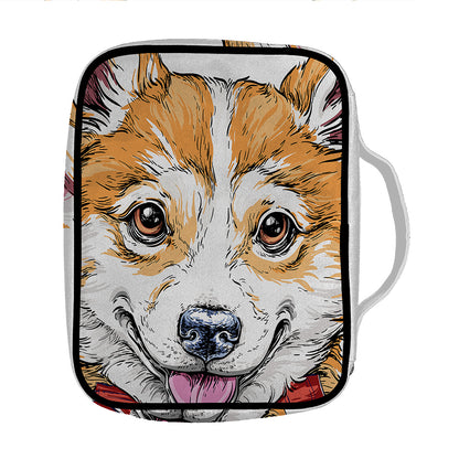 Hipster Pembroke Welsh Corgi Print Front Pocket Bible Bag