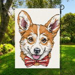 Hipster Pembroke Welsh Corgi Print Garden Flag