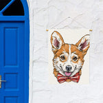 Hipster Pembroke Welsh Corgi Print Garden Flag