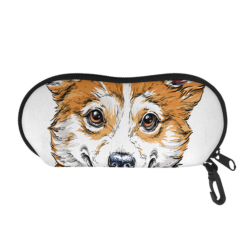 Hipster Pembroke Welsh Corgi Print Glasses Case