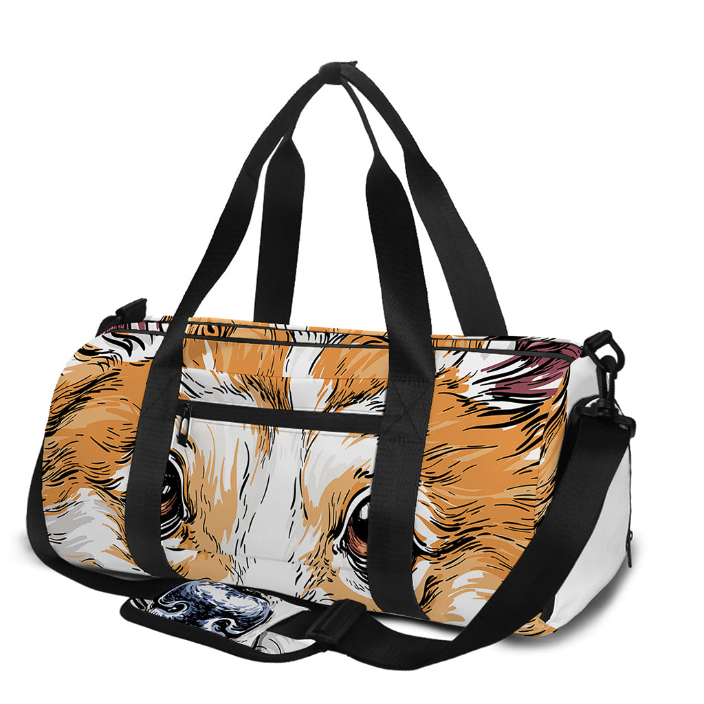 Hipster Pembroke Welsh Corgi Print Gym Bag