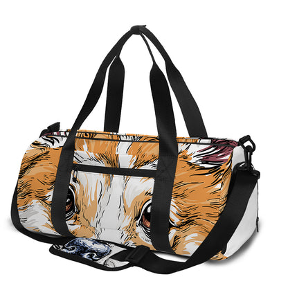 Hipster Pembroke Welsh Corgi Print Gym Bag