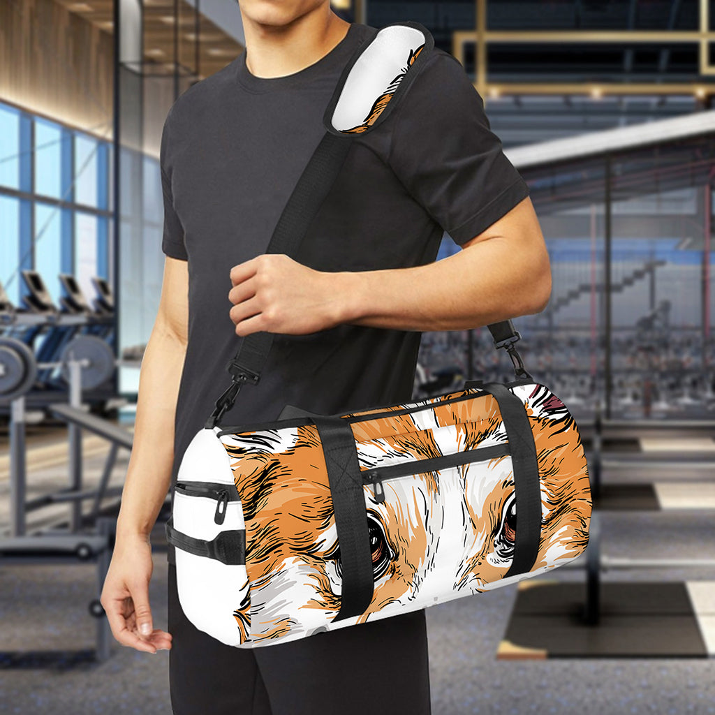 Hipster Pembroke Welsh Corgi Print Gym Bag