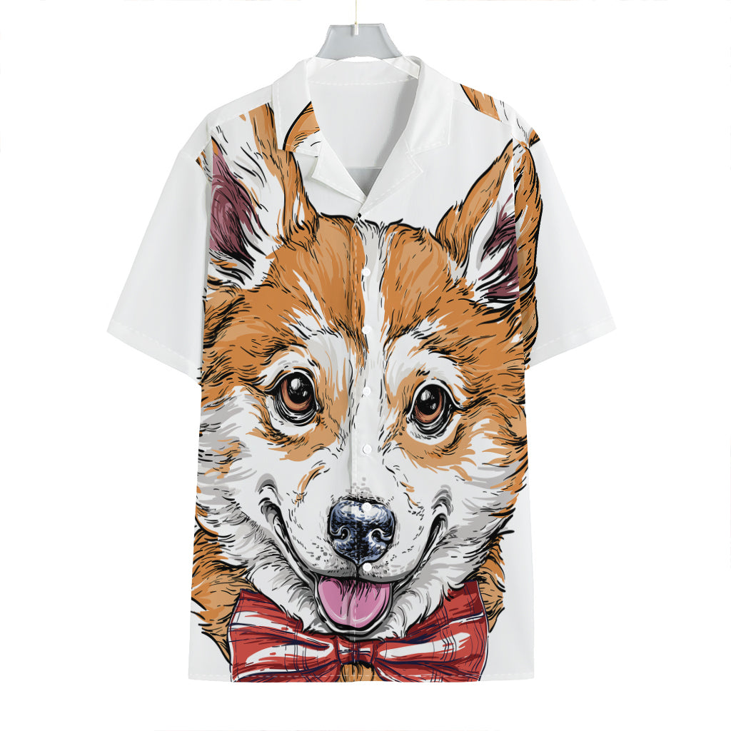 Hipster Pembroke Welsh Corgi Print Hawaiian Shirt