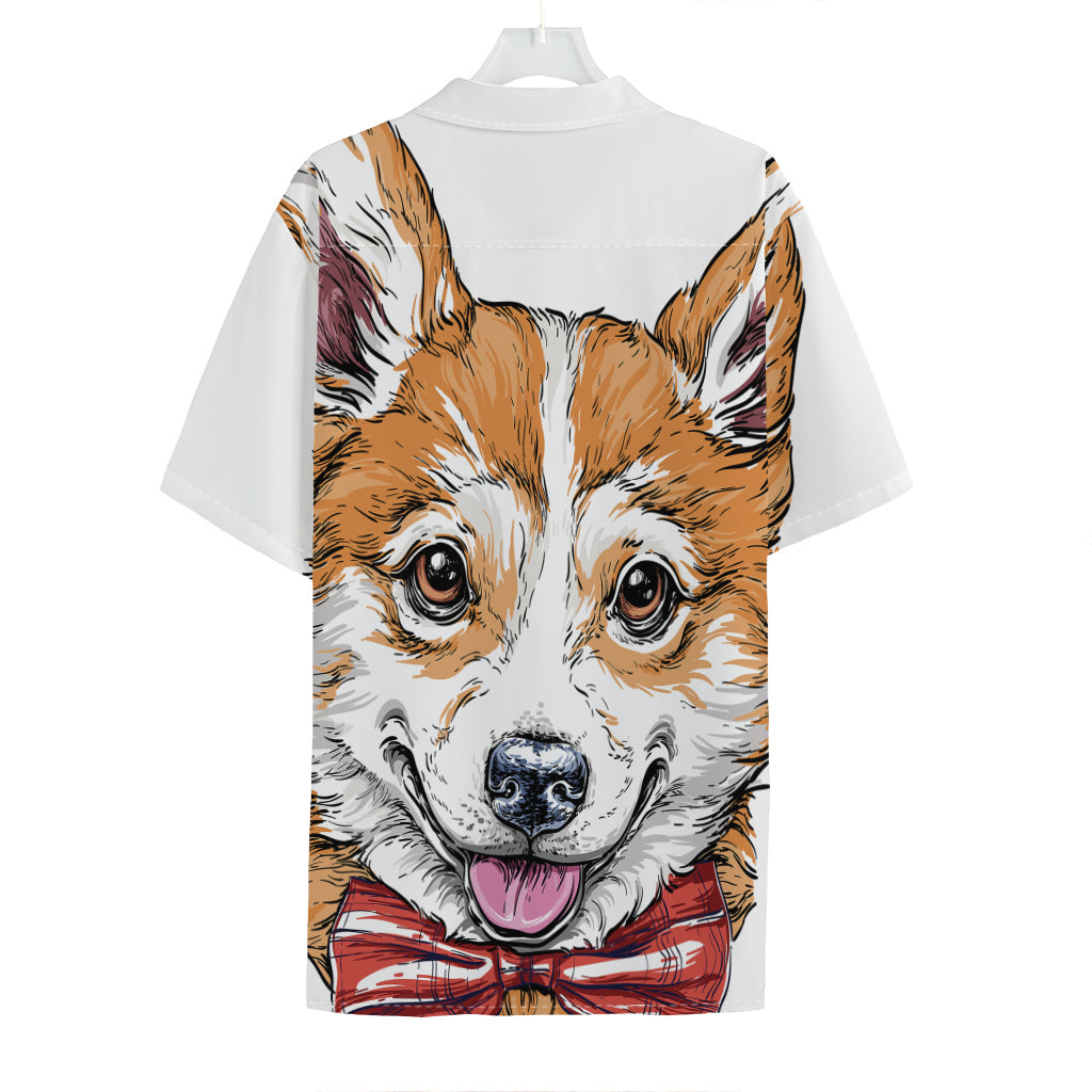 Hipster Pembroke Welsh Corgi Print Hawaiian Shirt