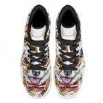 Hipster Pembroke Welsh Corgi Print High Top Leather Sneakers