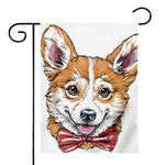 Hipster Pembroke Welsh Corgi Print House Flag