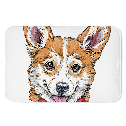 Hipster Pembroke Welsh Corgi Print Indoor Door Mat