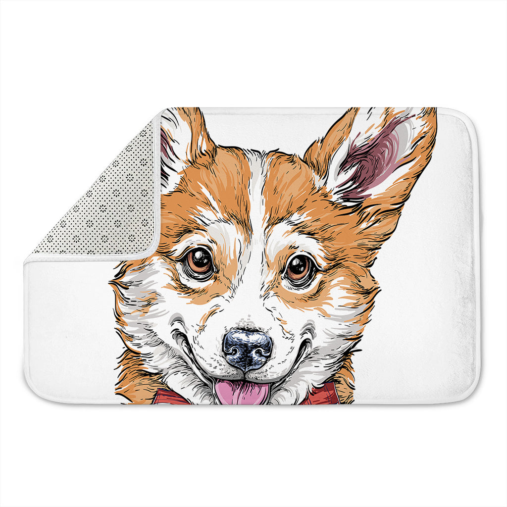 Hipster Pembroke Welsh Corgi Print Indoor Door Mat