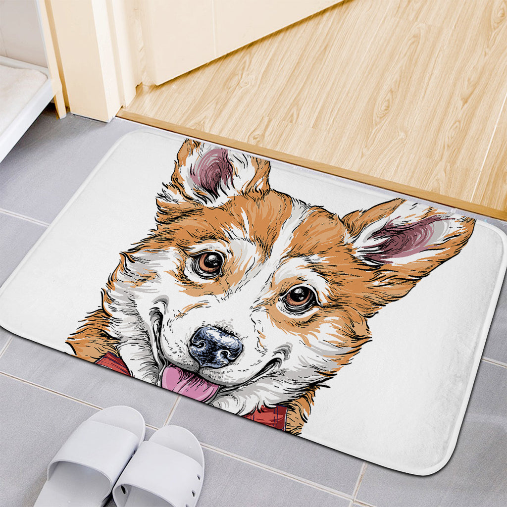 Hipster Pembroke Welsh Corgi Print Indoor Door Mat