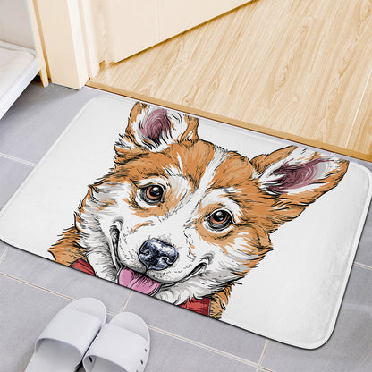 Hipster Pembroke Welsh Corgi Print Indoor Door Mat