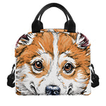 Hipster Pembroke Welsh Corgi Print Insulated Lunch Bag