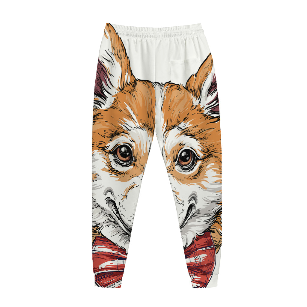 Hipster Pembroke Welsh Corgi Print Jogger Pants