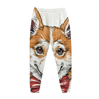 Hipster Pembroke Welsh Corgi Print Jogger Pants
