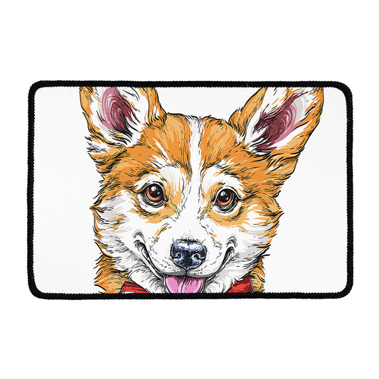 Hipster Pembroke Welsh Corgi Print Kitchen Mat