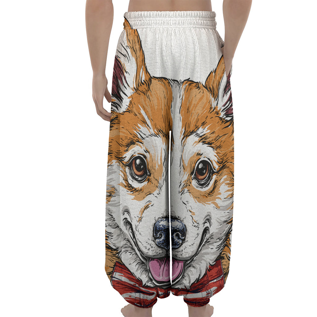 Hipster Pembroke Welsh Corgi Print Lantern Pants