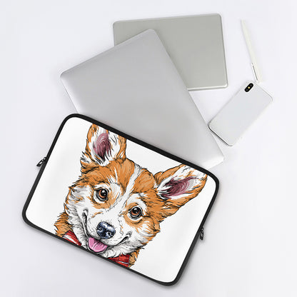 Hipster Pembroke Welsh Corgi Print Laptop Sleeve