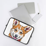 Hipster Pembroke Welsh Corgi Print Laptop Sleeve