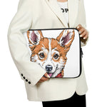 Hipster Pembroke Welsh Corgi Print Laptop Sleeve