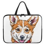Hipster Pembroke Welsh Corgi Print Laptop Sleeve With Handle