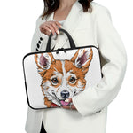 Hipster Pembroke Welsh Corgi Print Laptop Sleeve With Handle