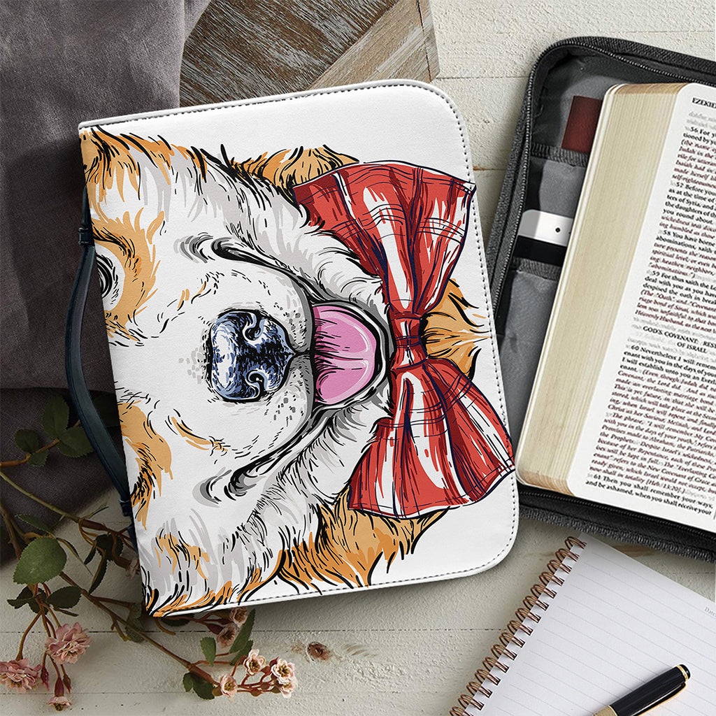 Hipster Pembroke Welsh Corgi Print Leather Bible Cover