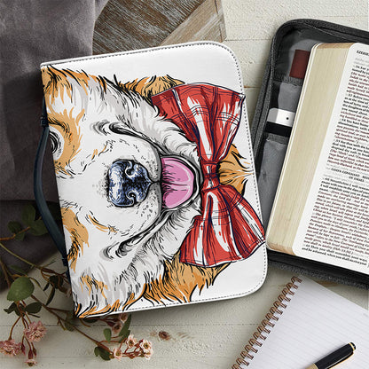 Hipster Pembroke Welsh Corgi Print Leather Bible Cover
