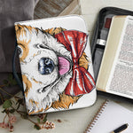 Hipster Pembroke Welsh Corgi Print Leather Bible Cover