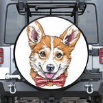 Hipster Pembroke Welsh Corgi Print Leather Spare Tire Cover