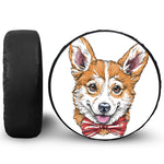 Hipster Pembroke Welsh Corgi Print Leather Spare Tire Cover