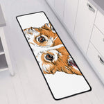 Hipster Pembroke Welsh Corgi Print Long Kitchen Mat