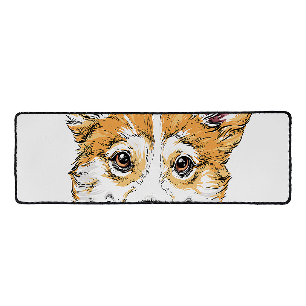 Hipster Pembroke Welsh Corgi Print Long Kitchen Mat