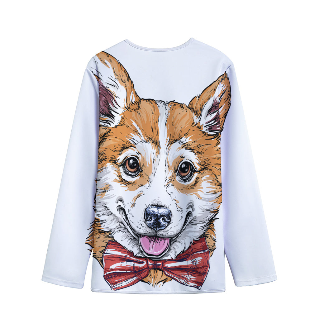 Hipster Pembroke Welsh Corgi Print Long Sleeve Short Coat