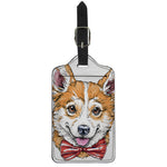 Hipster Pembroke Welsh Corgi Print Luggage Tag