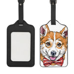 Hipster Pembroke Welsh Corgi Print Luggage Tag