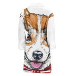 Hipster Pembroke Welsh Corgi Print Men's Bathrobe
